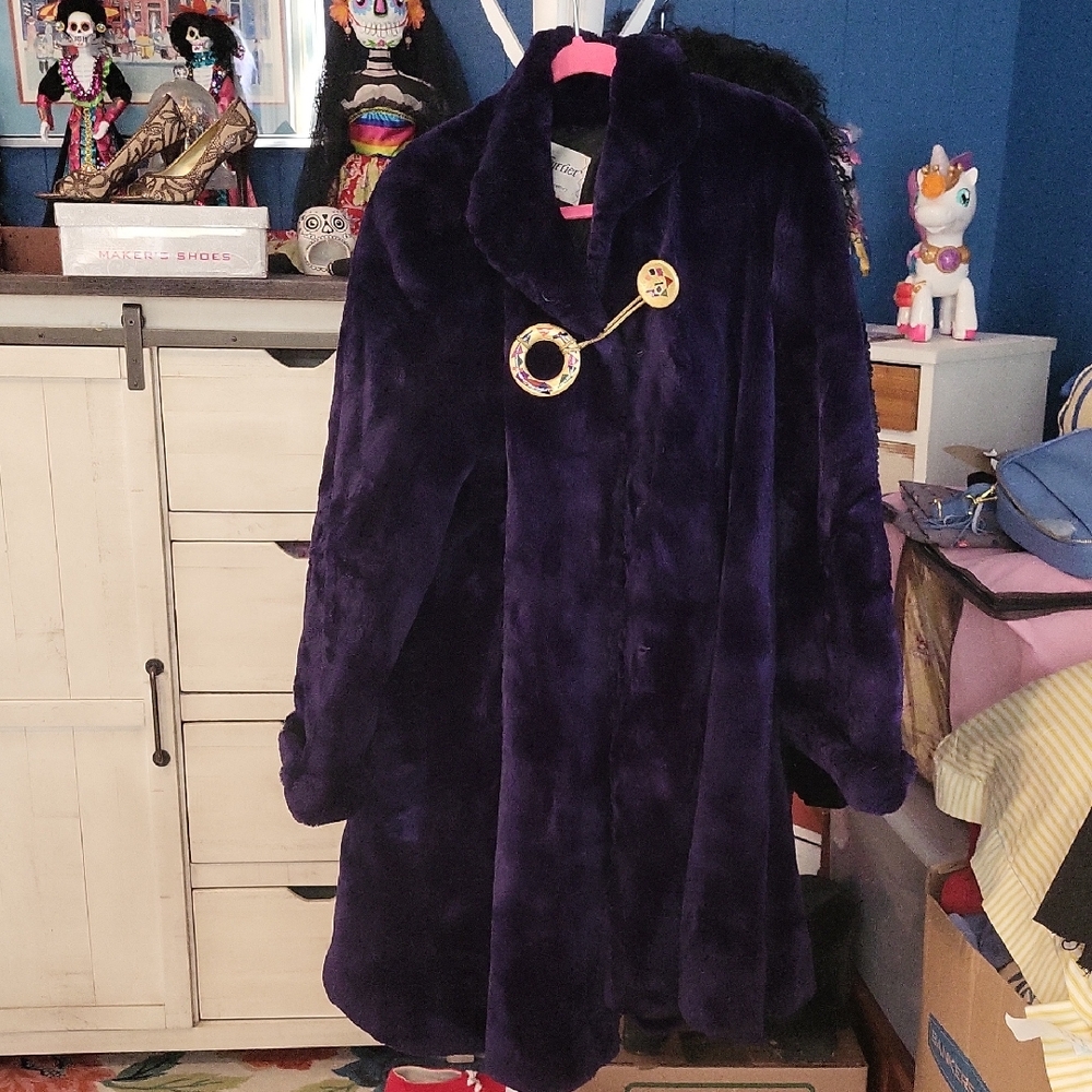 York Furrier Purple Sheared Beaver Coat